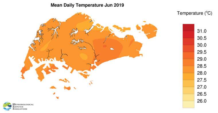 annual mean daily temperature