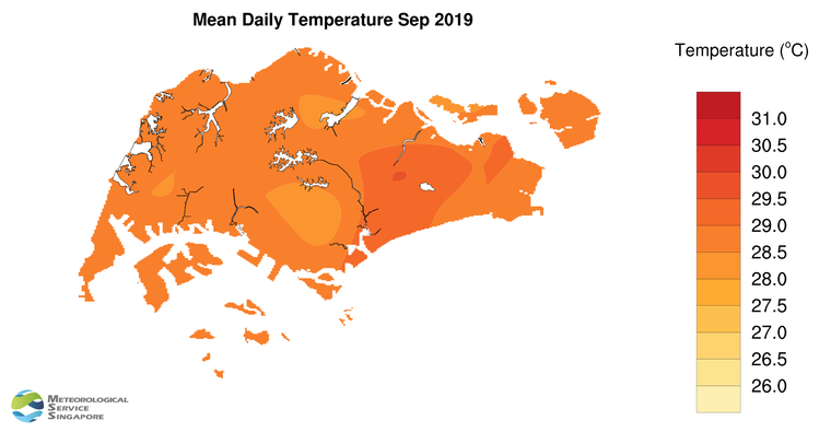 annual mean daily temperature