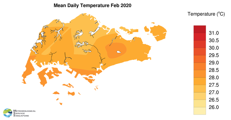annual mean daily temperature