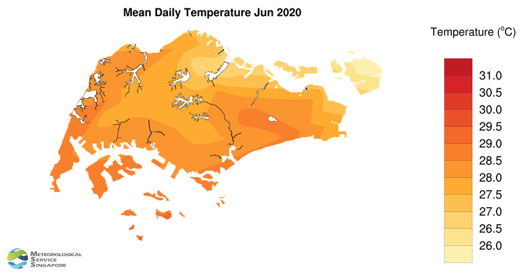 annual mean daily temperature