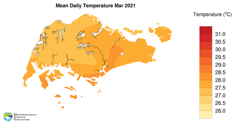 annual mean daily temperature