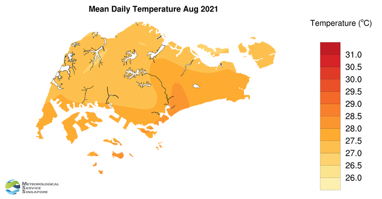 annual mean daily temperature