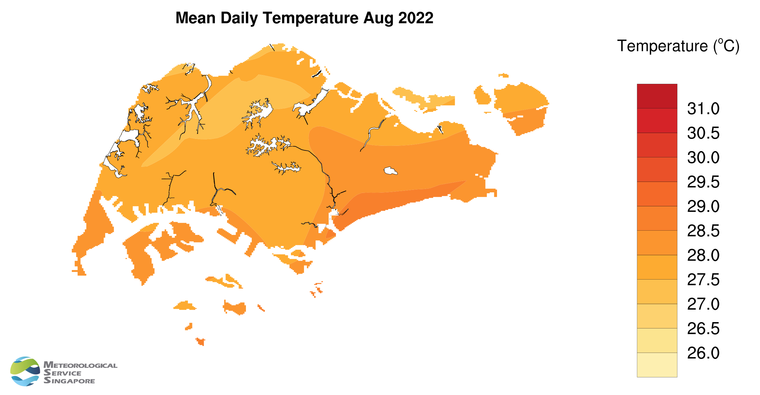 annual mean daily temperature