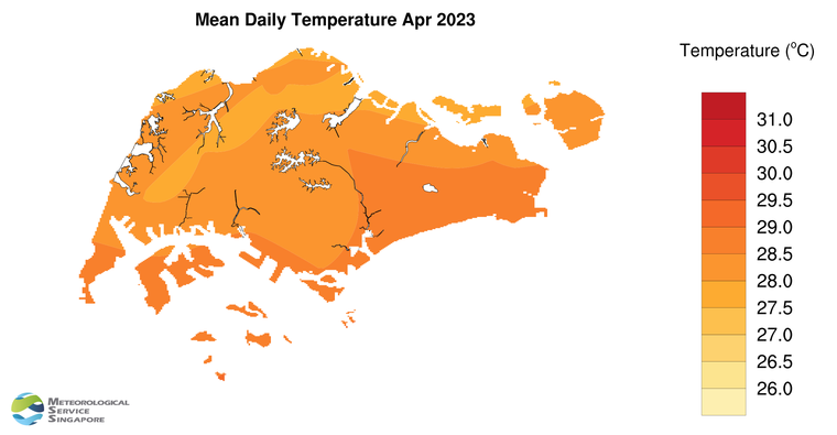 annual mean daily temperature
