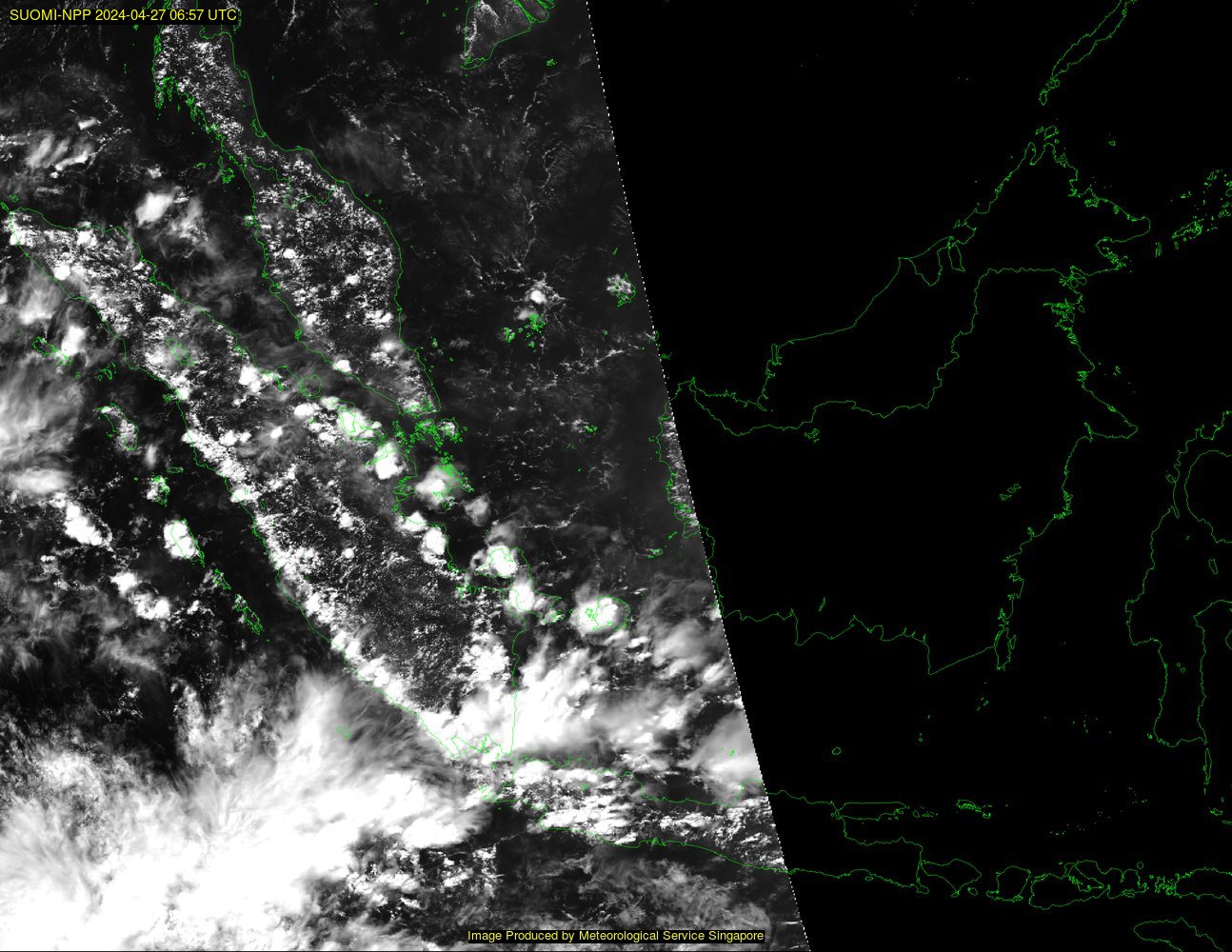 NOAA satellite image over southeast Asia