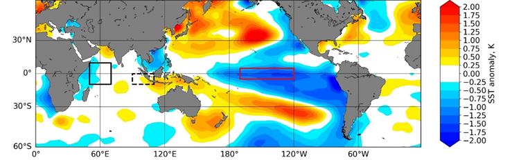 Sea surface temperature anomaly plot
