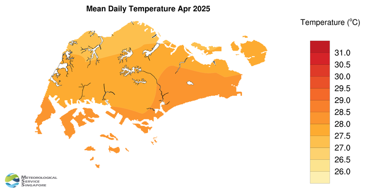 annual mean daily temperature