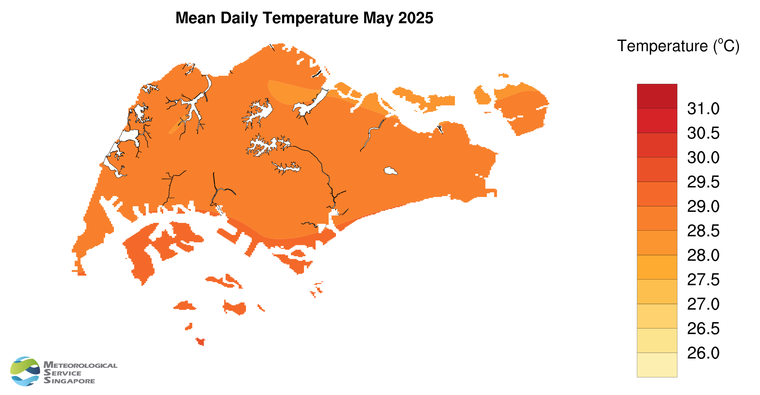 annual mean daily temperature