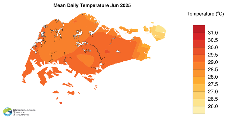 annual mean daily temperature
