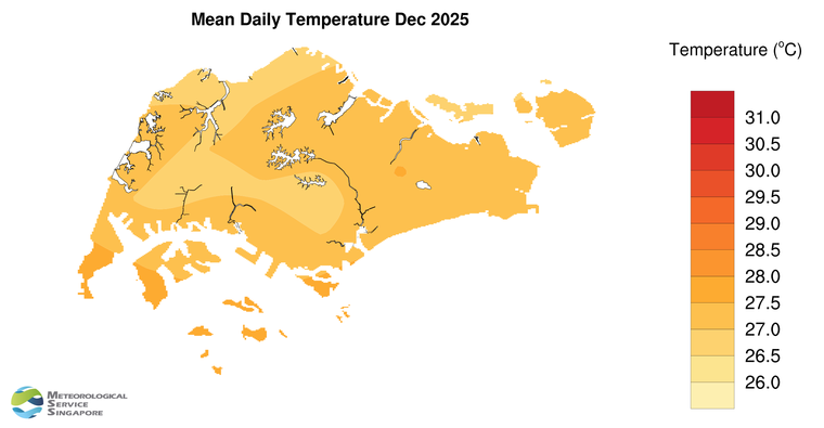 annual mean daily temperature