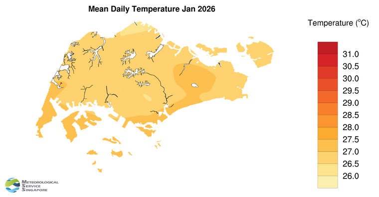 annual mean daily temperature