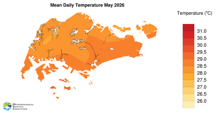 annual mean daily temperature