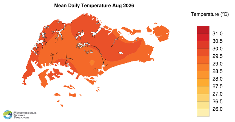 annual mean daily temperature