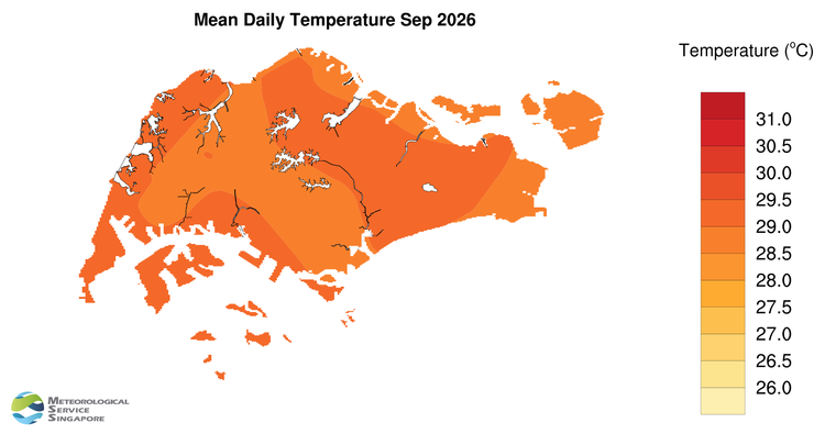 annual mean daily temperature