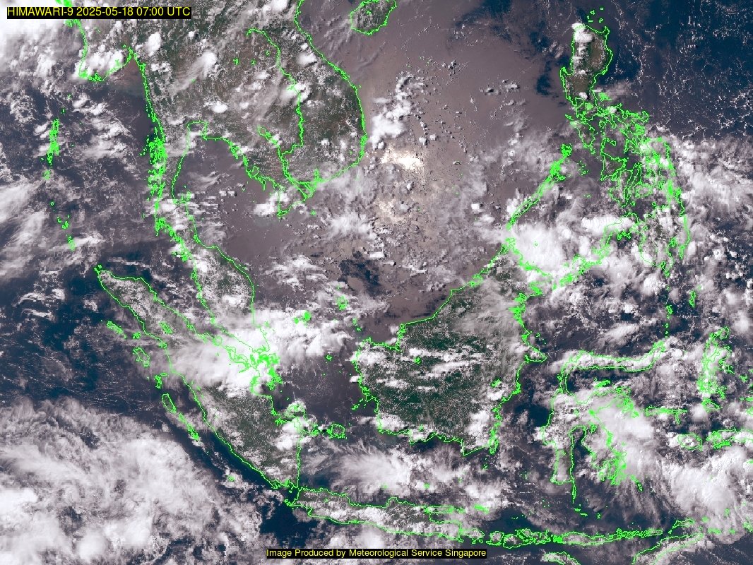 weather satellite image over southeast Asia