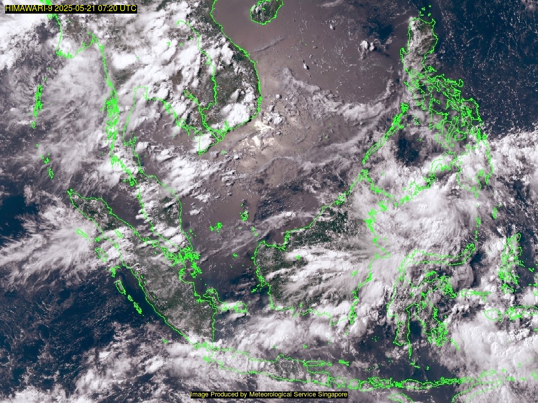 weather satellite image over southeast Asia
