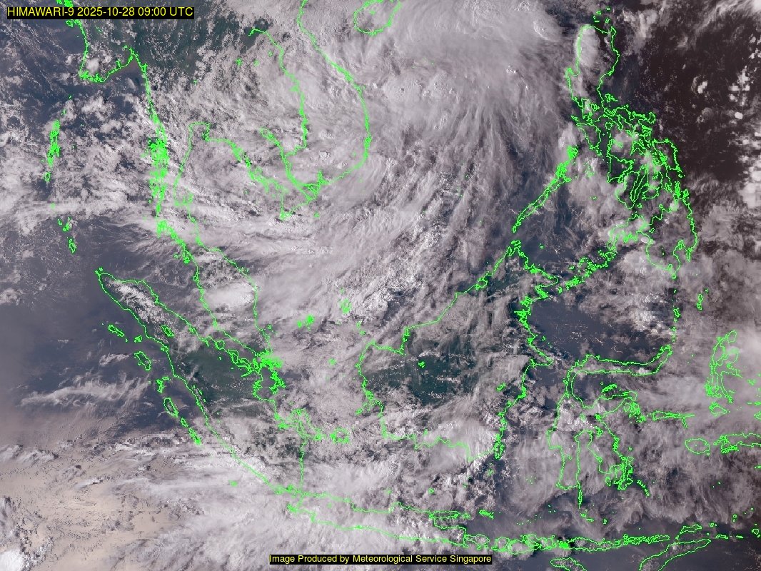 weather satellite image over southeast Asia