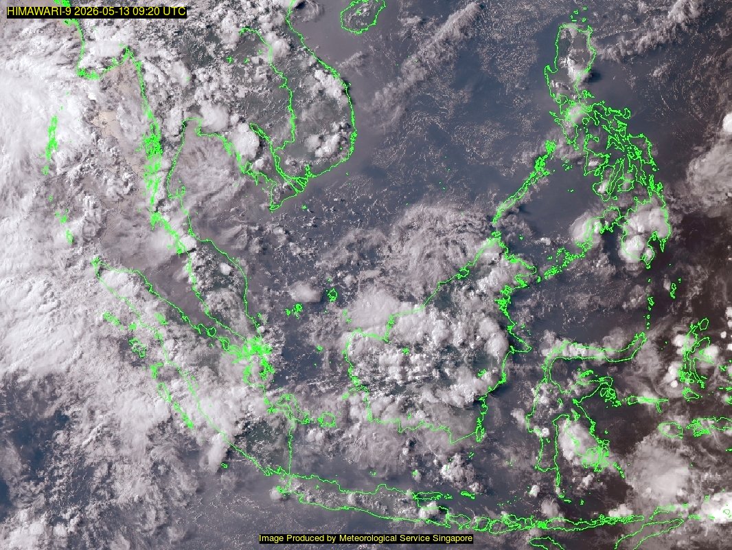 weather satellite image over southeast Asia