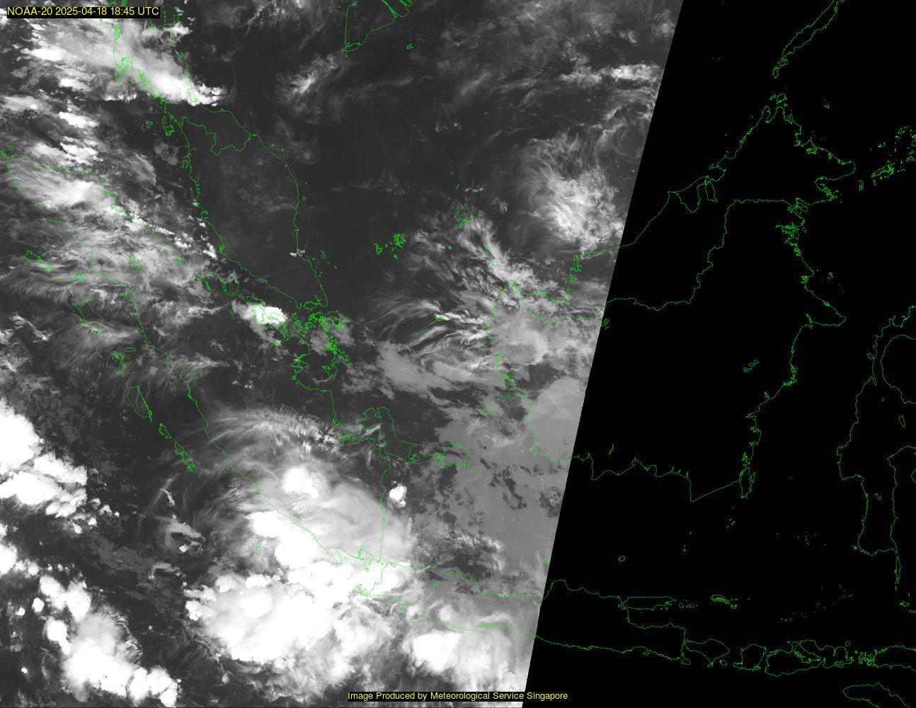 NOAA satellite image over southeast Asia