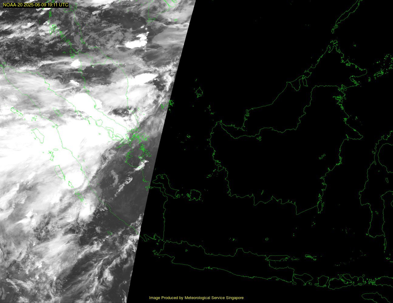 NOAA satellite image over southeast Asia