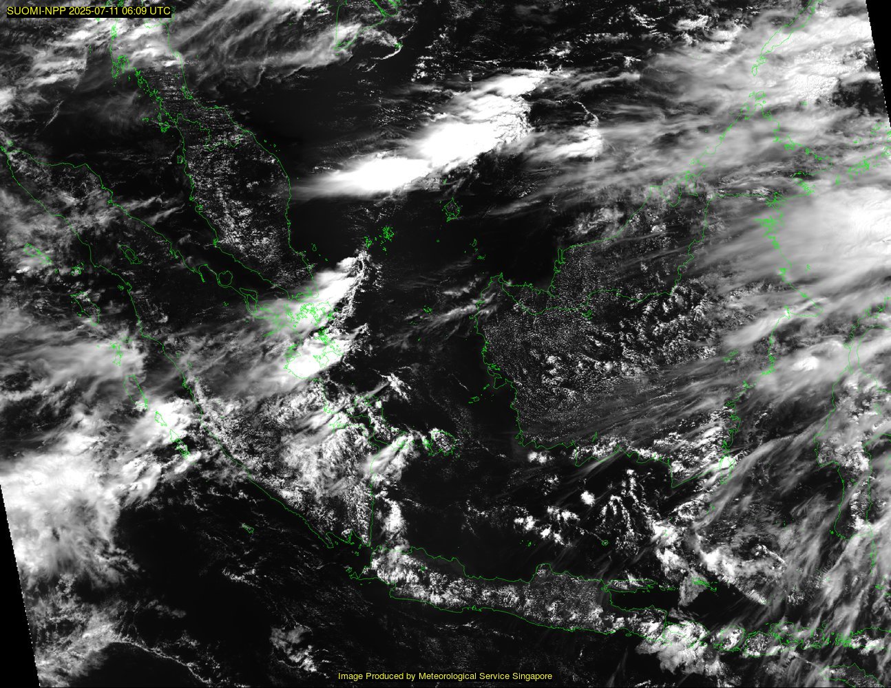 NOAA satellite image over southeast Asia