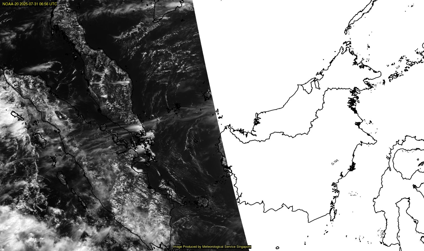 NOAA satellite image over southeast Asia
