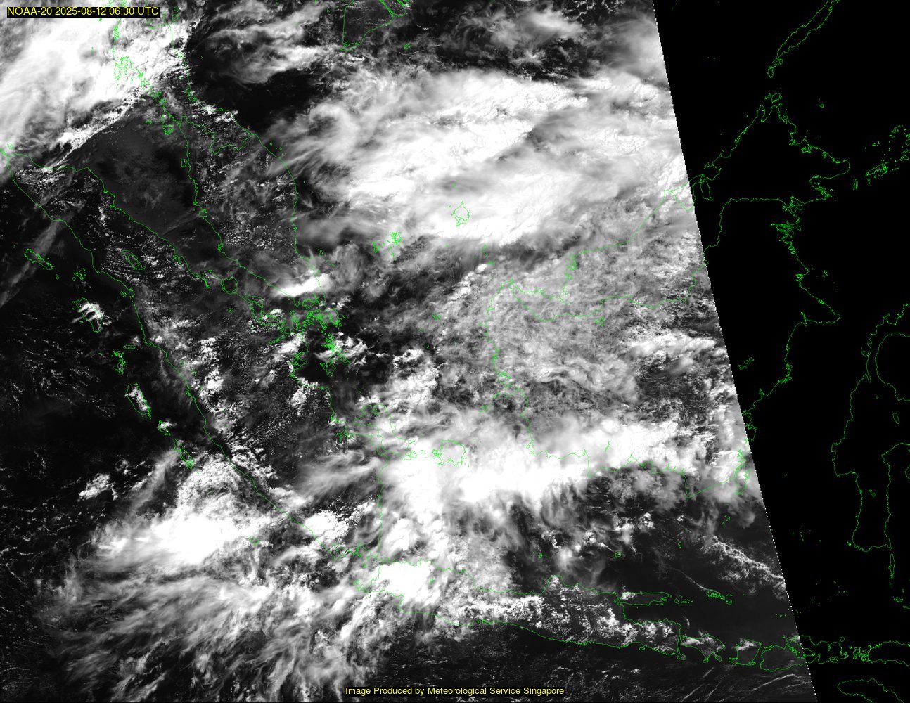NOAA satellite image over southeast Asia