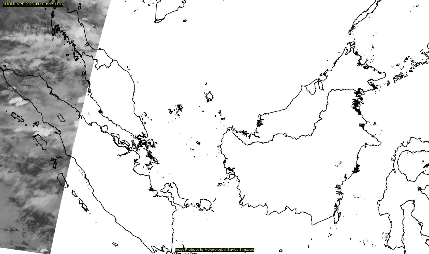 NOAA satellite image over southeast Asia