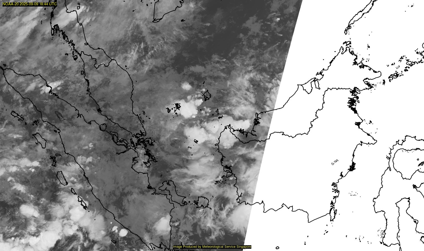 NOAA satellite image over southeast Asia