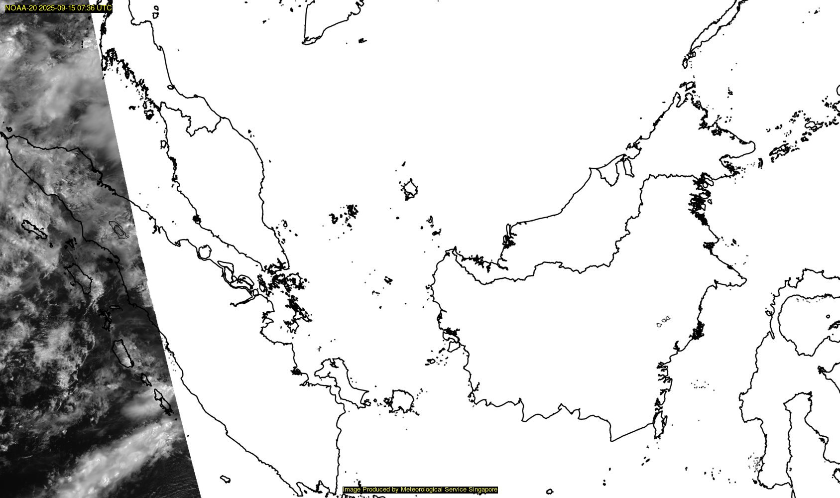 NOAA satellite image over southeast Asia