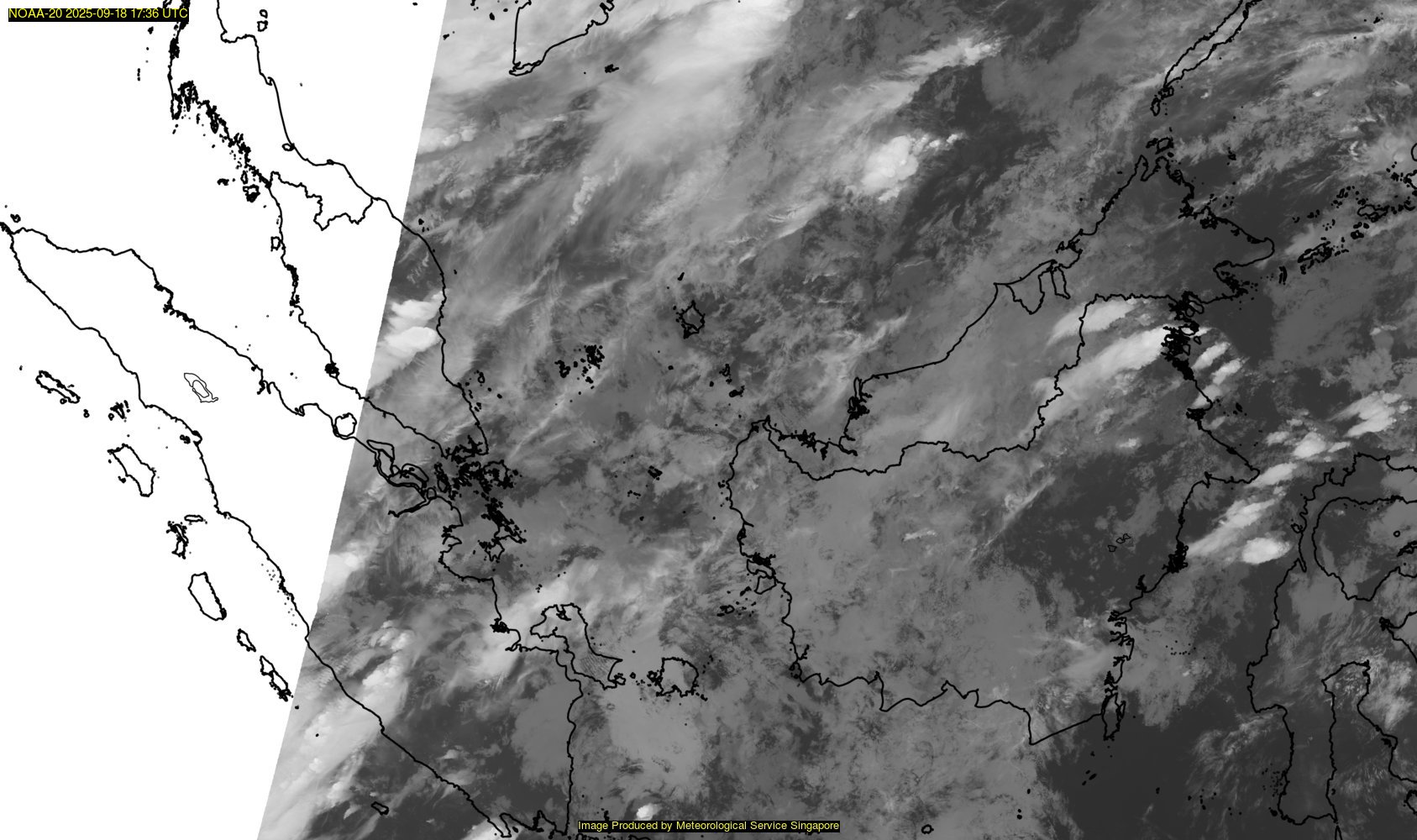 NOAA satellite image over southeast Asia