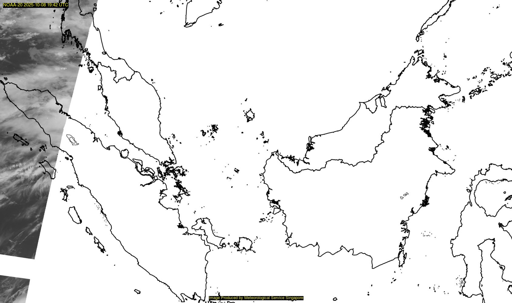 NOAA satellite image over southeast Asia