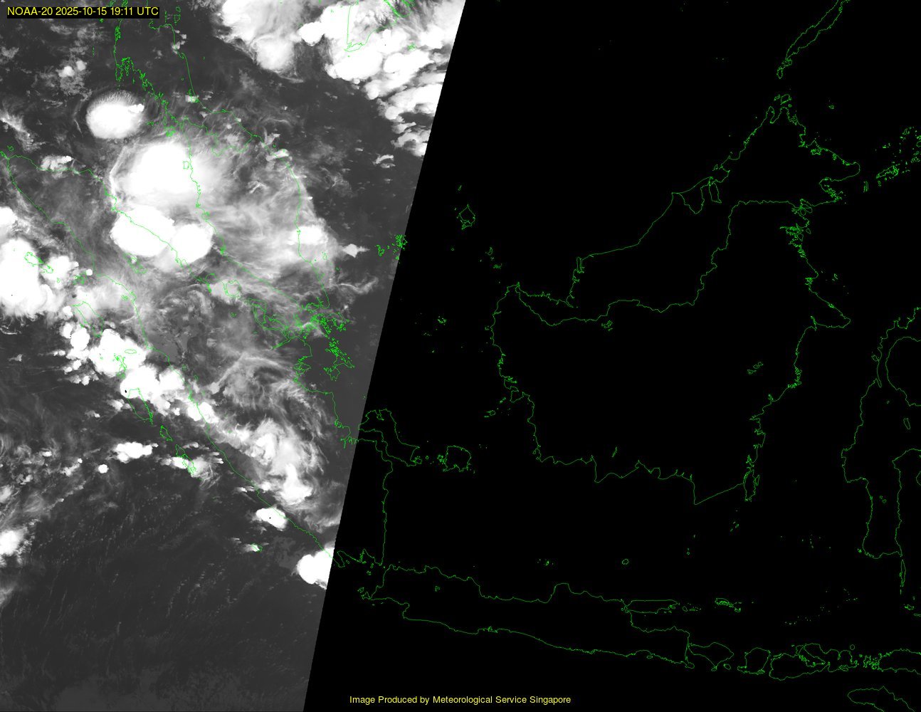 NOAA satellite image over southeast Asia