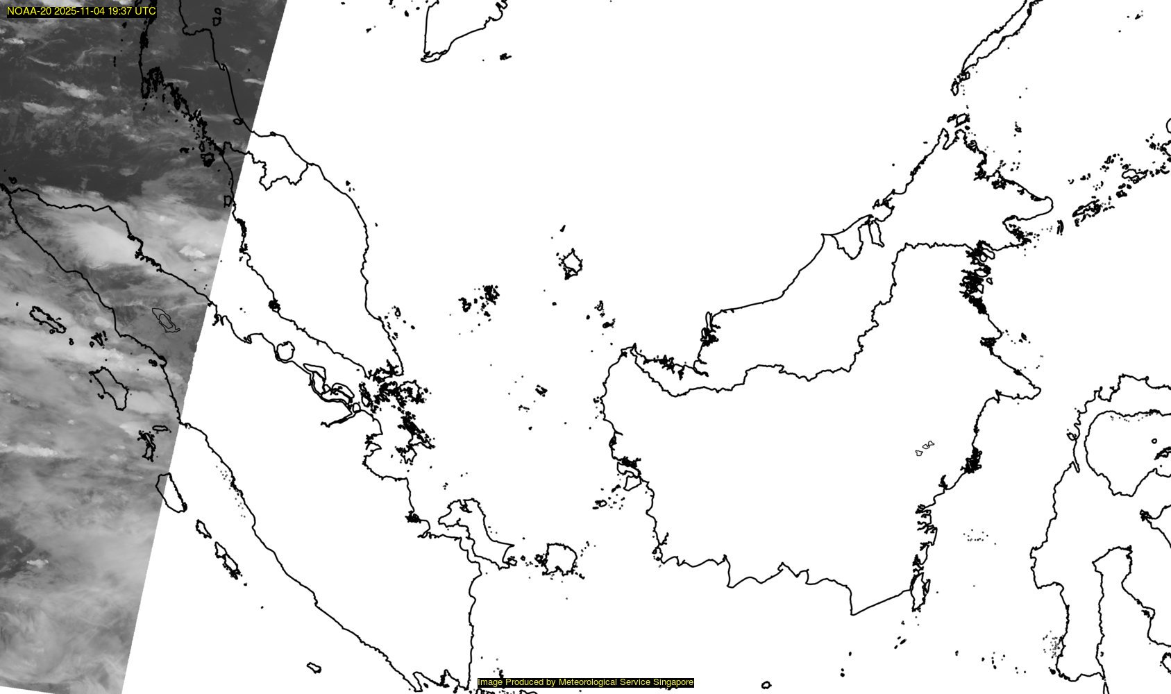 NOAA satellite image over southeast Asia