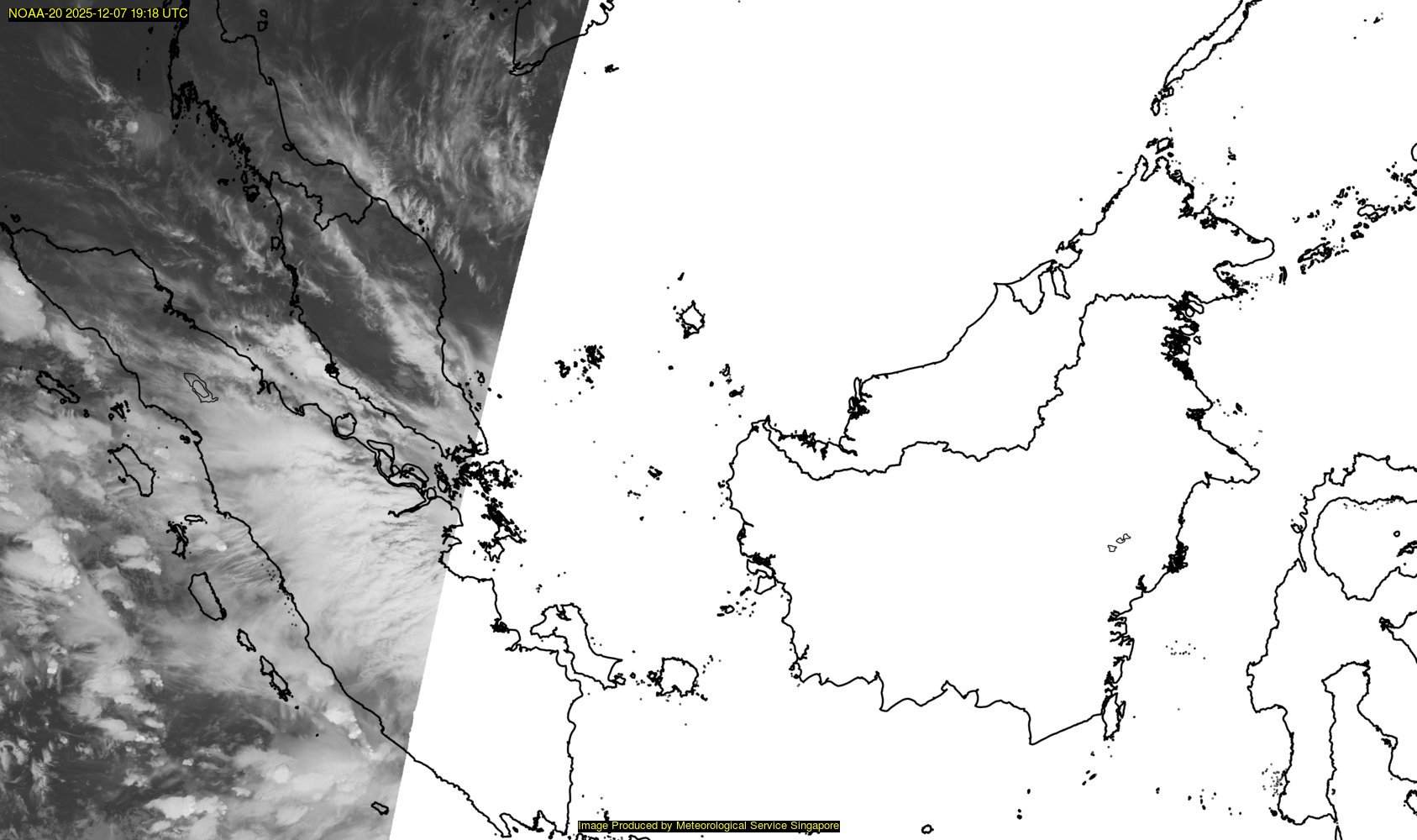 NOAA satellite image over southeast Asia