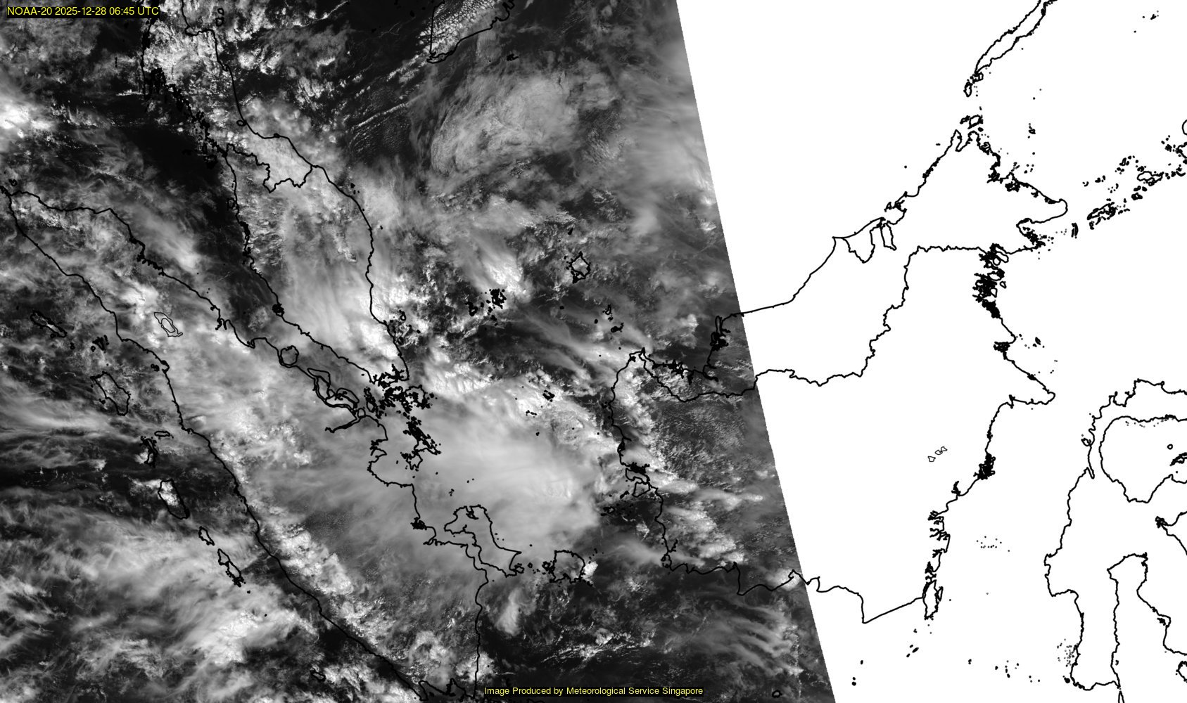 NOAA satellite image over southeast Asia