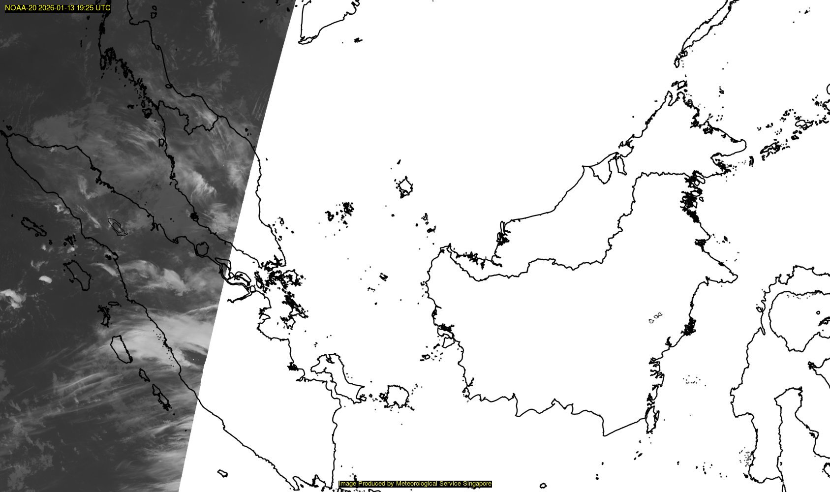 NOAA satellite image over southeast Asia