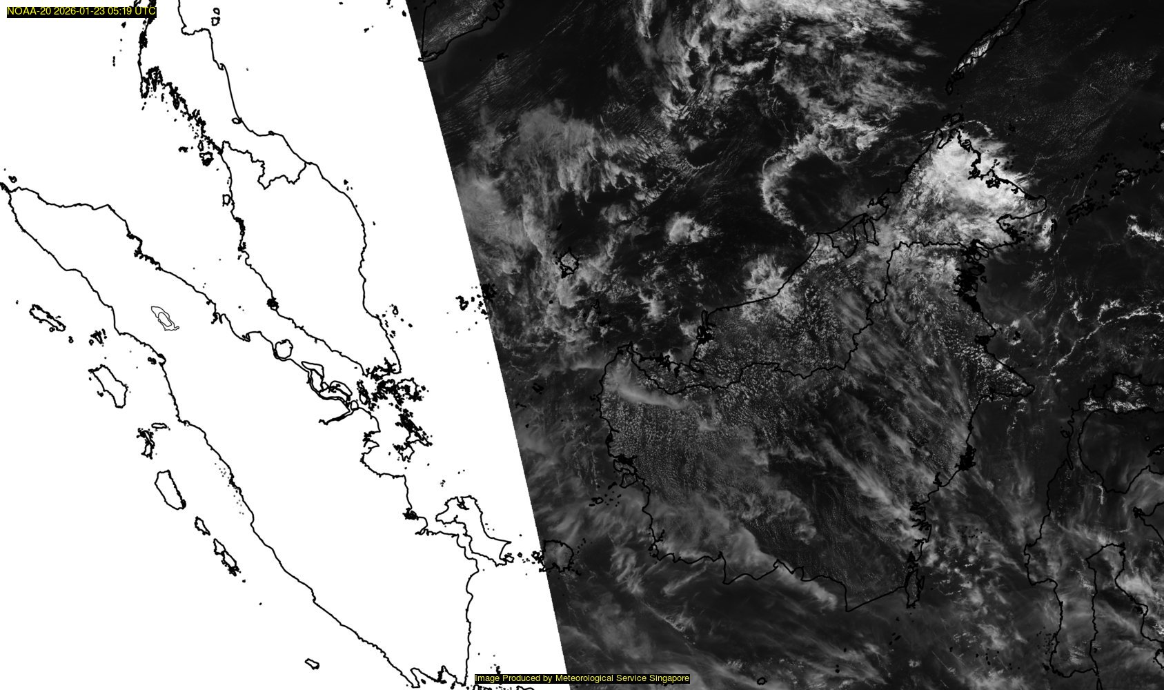 NOAA satellite image over southeast Asia