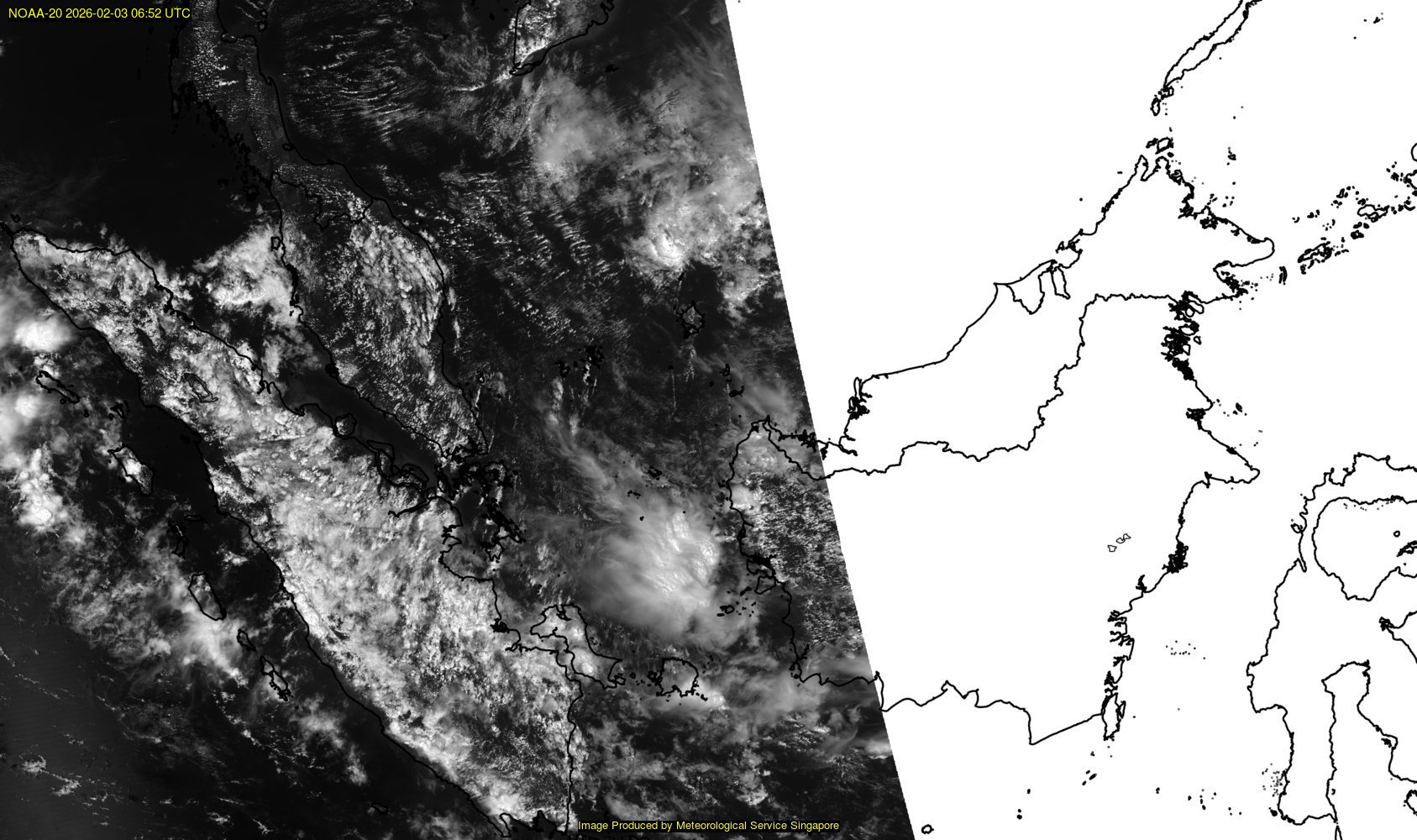 NOAA satellite image over southeast Asia