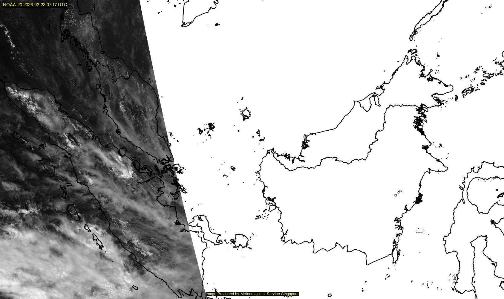 NOAA satellite image over southeast Asia