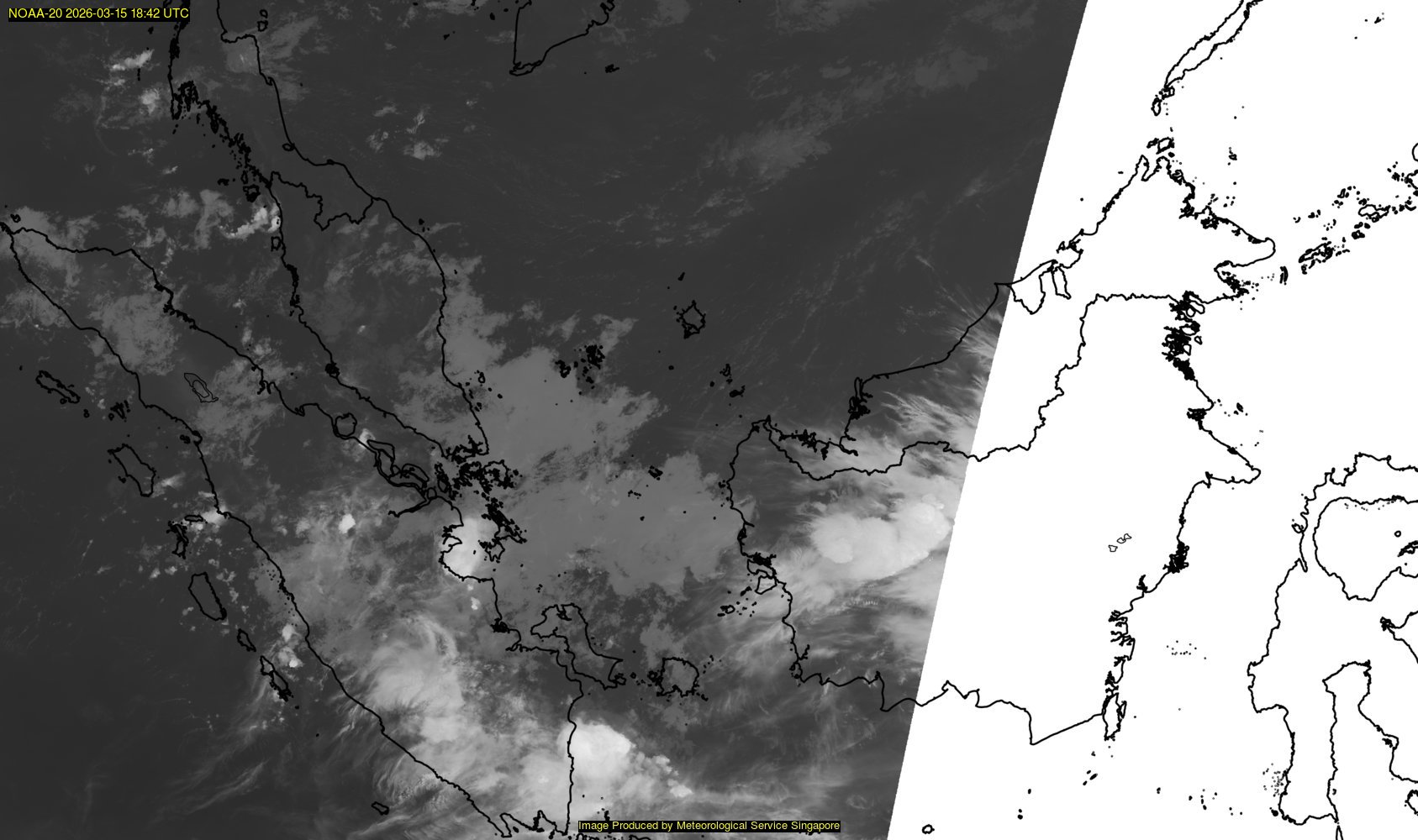 NOAA satellite image over southeast Asia