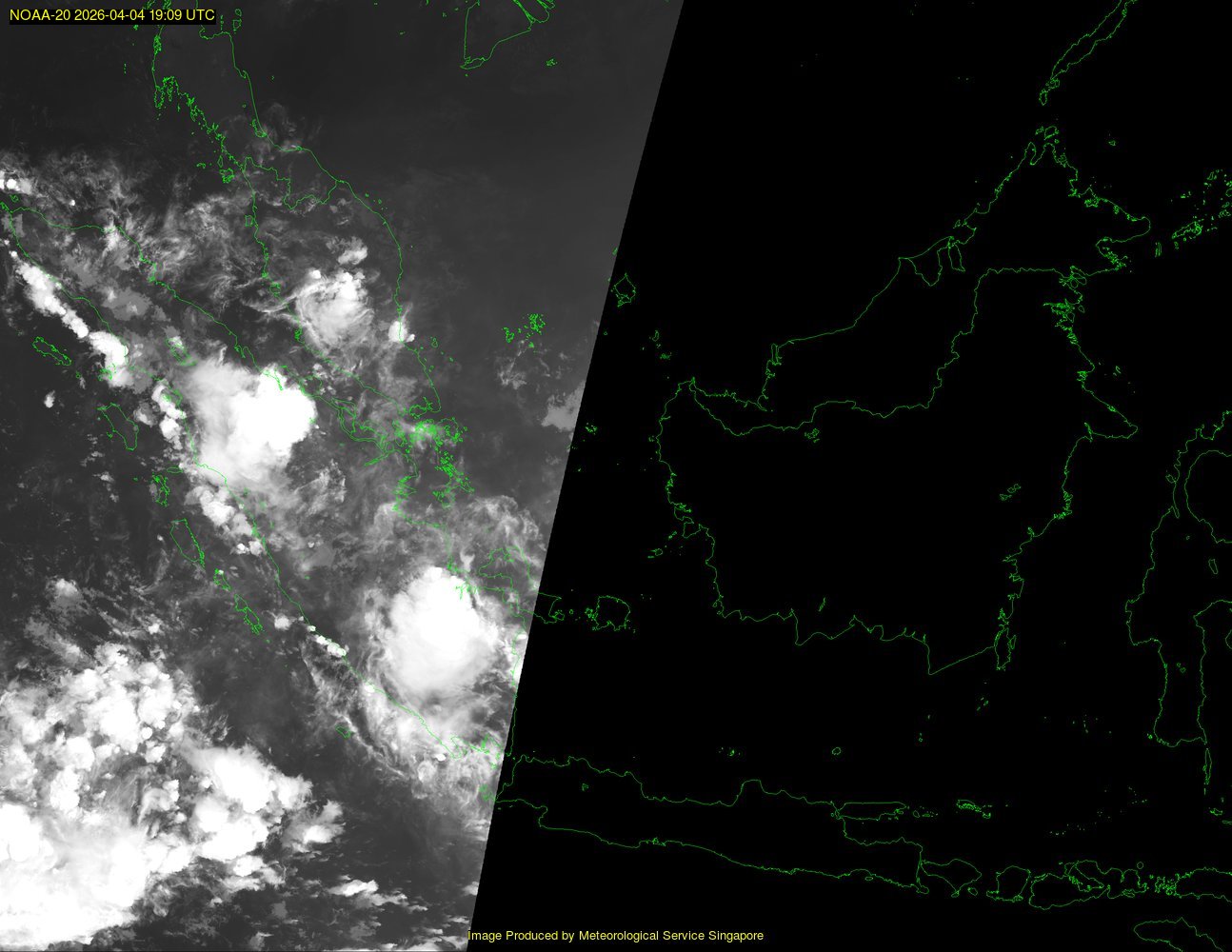 NOAA satellite image over southeast Asia