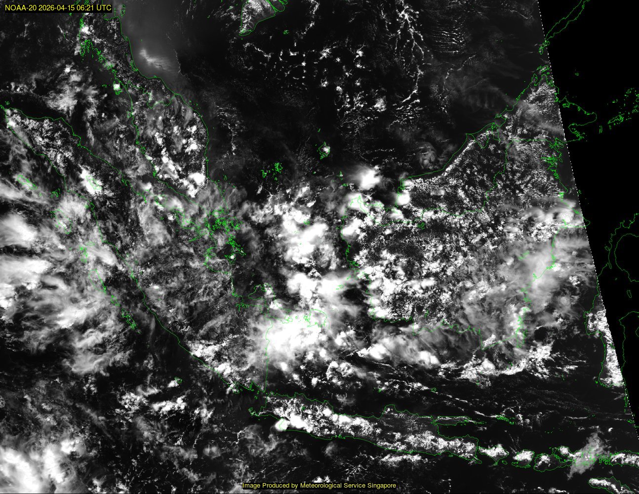 NOAA satellite image over southeast Asia