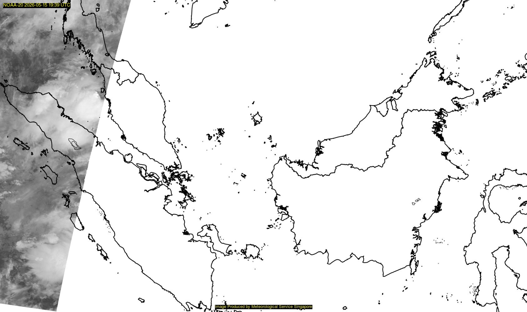 NOAA satellite image over southeast Asia