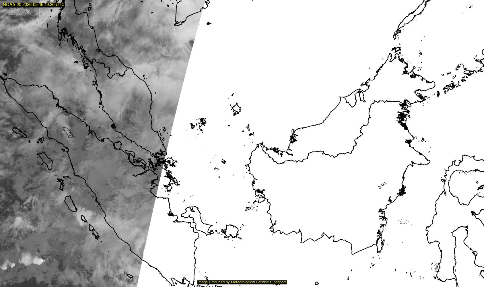 NOAA satellite image over southeast Asia