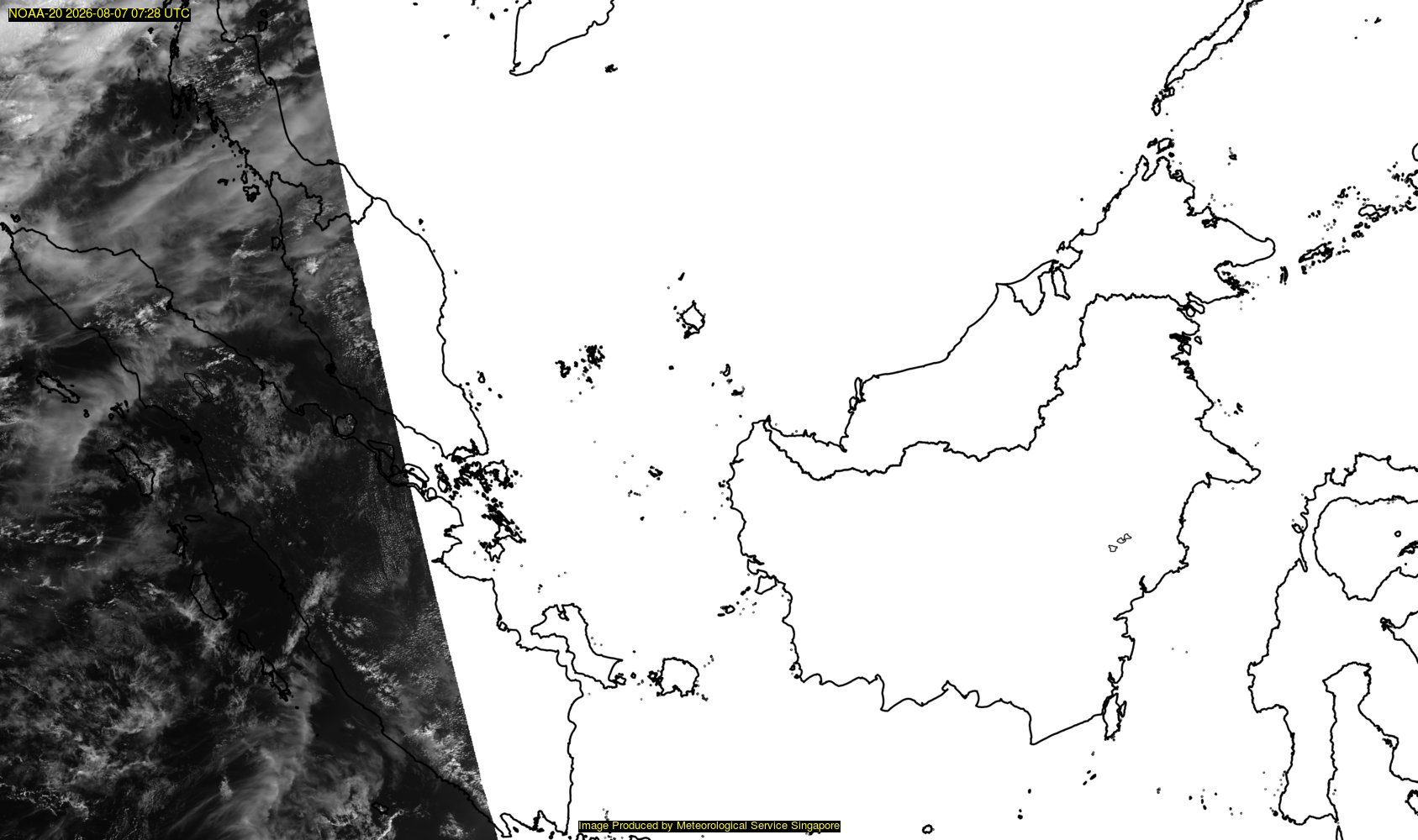 NOAA satellite image over southeast Asia