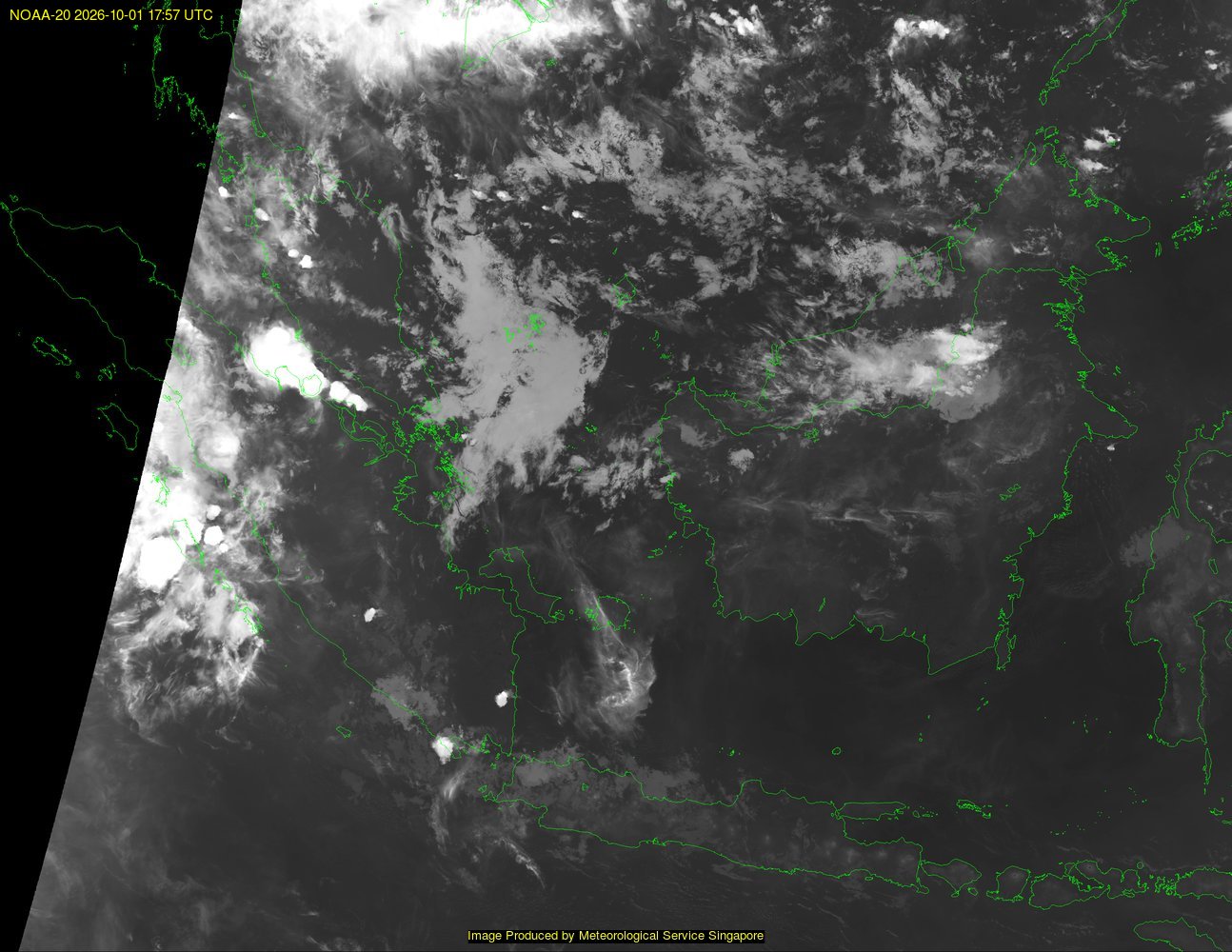 NOAA satellite image over southeast Asia