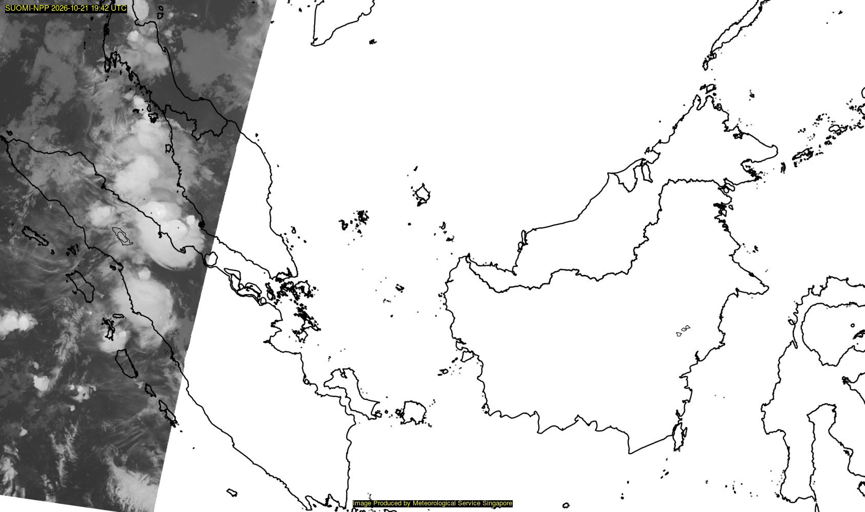 NOAA satellite image over southeast Asia