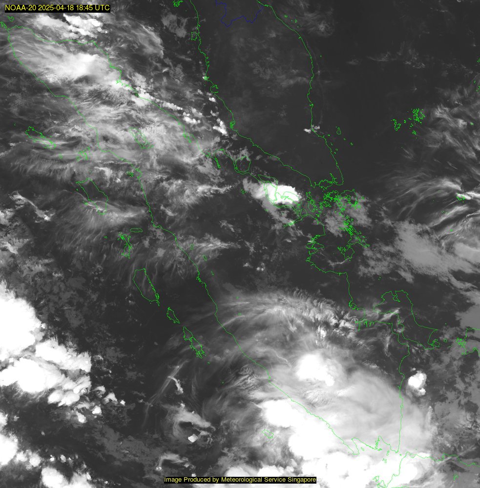 NOAA satellite image over Singapore
