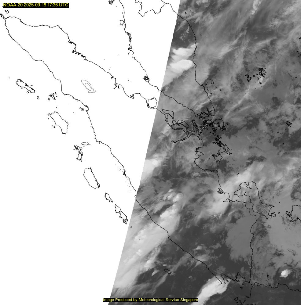 NOAA satellite image over Singapore
